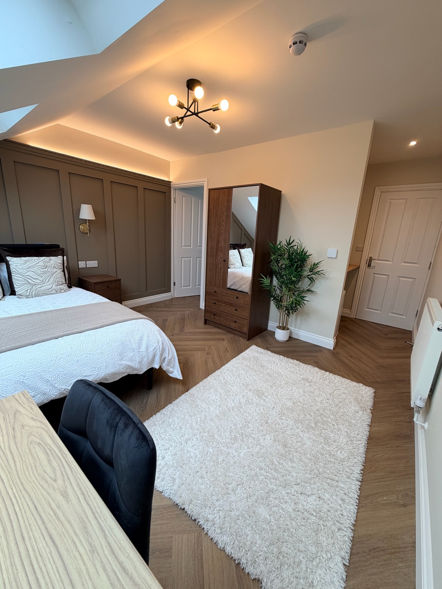 Southsea HMO conversion — bedroom with fitted wardrobe