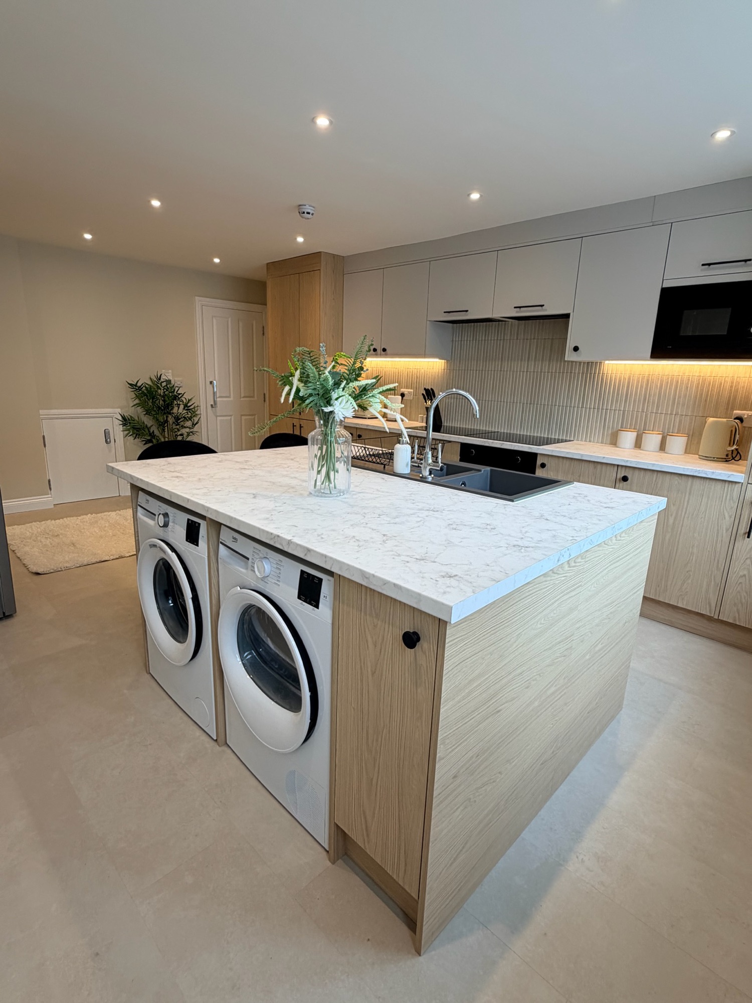Southsea HMO conversion — communal kitchen with island